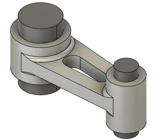 CAD model of a connecting rod assembly