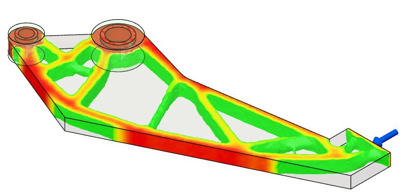 Gripper arm shape optimization results